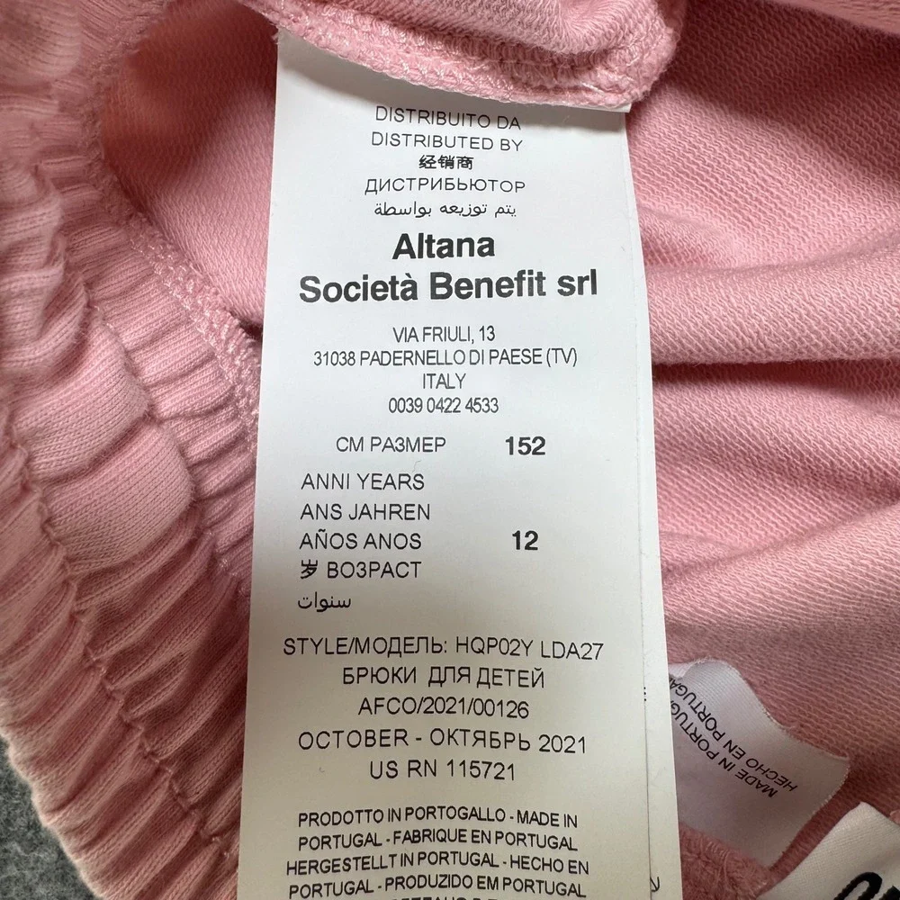 Moschino Teen Pink Logo Sweatpants Joggers HQP02Y Size 12 Womens XS - Picture 3 of 6